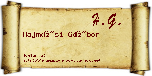 Hajmási Gábor névjegykártya