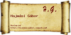 Hajmási Gábor névjegykártya